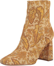 Sam Edelman Codie Tumeric Side Zipper Squared Toe Block Heel Fashion Boots