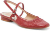 Dolce Vita Rianne Red Crinkle Patent Slingback Squared Toe Fashion Ballet Flats