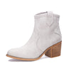 Dirty Laundry Unite Grey Snake Block Heel Zipper Metallic Western Ankle Boots