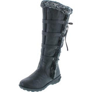 Forever Link Aura-42 Black Fashion Tall Side Zip Fashion Knee-High Boots