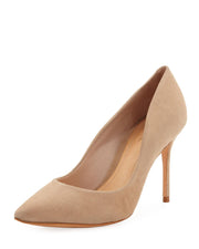 Schutz Women's Rosie Natural Brush Sand Suede Stiletto Pointed Toe Dress Pumps