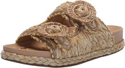 Sam Edelman Reina Beechwood Multi Rounded Open Toe Slip On Espadrilles Sandals