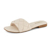 CUSHIONAIRE Franca  Stone Woven Casual with Memory Foam Comfortable Slide Sandals