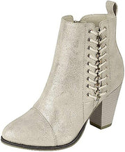 Forever Link Camila-68 Champagne Fashion Straps Buckle Block Heel Ankle Booties
