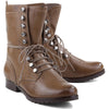 Schutz Perri Brown Yucca Lace Up Flat Combat Military Ankle Boots