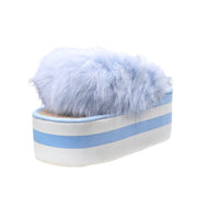 Jeffrey Campbell Fergie Baby Blue White Fashion Slip On Fux Platform Sandals