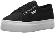 Superga 2790 Black canvas White Platform Low-Top Wedge Flatform Sneakers