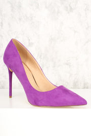 Liliana Vitto-1 Purple Vegan Suede Pointed Toe Stiletto Heel Dress Pump