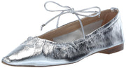 Sam Edelman Bri Soft Silver Fashion Lace Up Pointed Toe Dress Flat Ballet Shoes