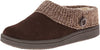 Clarks Dark Brown Knitted Collar Clog Rounded Closed Toe Slipper-Wide