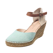 Eric Michael Evie Women's Shoes Green Low Espadrille Wedge Heeled Sandals