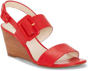 Louise et Cie Putnam Open-toe silhouette Stacked wedge heel Red leather Sandals