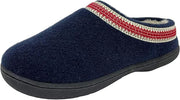 Clarks Indoor and Outdoor Navy Slipper Cozy Wool Mule Slip-On Fur Lined Clogs 8