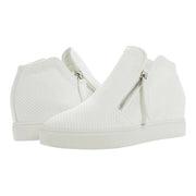 Steve Madden Click White Closed-Toe Hidden Wedge Heel Dual-Side Zippers Sneakers