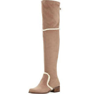 Charles David Gunter Taupe Over The Knee Stretch Microsuede shearling Trim Boots