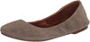 Lucky Brand Emmie Fossilized Ballet Leather Flat Slip On Rounded Toe Shoes