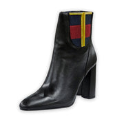 Cecelia New York Sanaz Black Color Side Flap Pointed Toe Block Heeled Boots