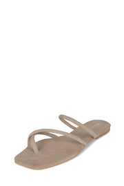 Jeffrey Campbell Rania Natural Suede Flip Flop Open Toe Strappy Flat Sandals