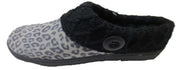 Clarks Knit Scuff Slip On Slipper Slide Mule GREY LEOPARD