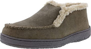 Clarks Indoor Outdoor Grey House Slipper Suede Leather Sherpa Lined Ankle Bootie