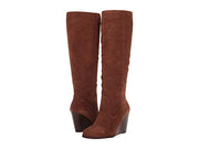 Jessica Simpson Caydee Tobacco Brown Suede Wedge Knee High Boots