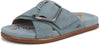 Sam Edelman Darla Coastal Blue Buckle Detail Round Open Toe Slip On Flat Sandals