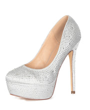 Lauren Lorraine Victoria Platform Pump Rhinestone High Heel Formal Dress Shoes