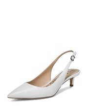 Sam Edelman Ludlow Slingback Ankle Strap Pump Bright White Patent