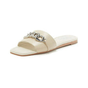 Vince  Camuto Sanoral Bone Soft Cow Fashion Slip On Open Toe Comfort Sandals