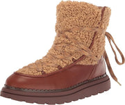 Sam Edelman Orelia Ginger Bread/Acorn Brown Lace Up Fuzzy Round Toe Ankle Boots