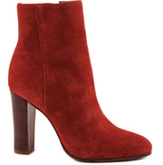 Schutz Women's Suri Red Telha Rust Cow Suede Retro Ankle Bootie