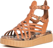 Sam Edelman Geana Saddle Braided Ankle Strap Platform Wedge Gladiator Sandal