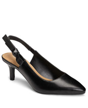 Aerosoles Black Slingback Covered Low Heels Ankle Buckle Dress Pumps