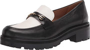 Sam Edelman Tully Black/White Shiny Slip On Chunky Lug Sole Almond Toe Loafers