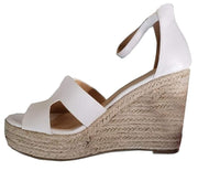 Lemonade Kayson Double Vamp H Wedge White Platform Espadrille Casual Sandals