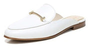 Sam Edelman Laurna White Slip On Almond Toe Golden Accent Fashion Loafers