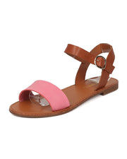 Breckelles Kylee-13 Fuchsia Fashion Open Toe Buckle Sandals