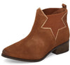 Klub Nico Zelha Cognac Suede Star Chelsea Fashion Block Low Heel Ankle Boots