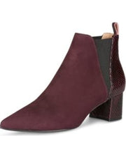 Klub Nico Renita Wine Snake Leather Combo Dramatically Chelsea Ankle Booties