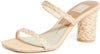 Dolce Vita Noles Lt Natural Raffia Slip On Square Open Toe Strappy Heeled Sandal