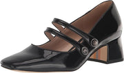 Sam Edelman Tahira Black Patent Rib Mary Jane Block Heel Square Toe Classic Pump