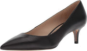 Sam Edelman Dori Black Leather Slip On Pointed Toe Kitten Heel Fashion Pumps