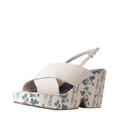 Cecelia New York Solitar Blue Floral Slip On Buckle Ankle Strap Fashion Sandals