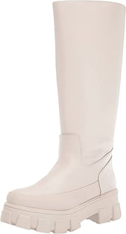 Circus by Sam Edelman Dollie Light Grey Rounded Toe Pull On Knee High Boots