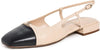 Sam Edelman Kara Summer Sand/Black Squared Toe Slingback Flats Sandals Loafers