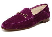 Sam Edelman Loraine Deep Orchid Leather Slip-On Chain Detail Vamp Loafers Shoes