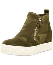 Steve Madden Women's Wedgie Camouflage Platform Wedge Sneakers Ankle Boot Bootie