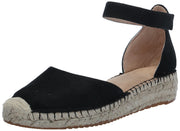 Naturalizer Sole Wren Black Fabric Fashion Ankle Strap Low Heel Espadrille Sandals