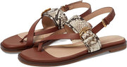 Cole Haan Anica Lux Buckle Sandollar Snake Print Leather Open Toe Flats Sandals