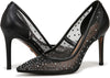 Sam Edelman Women's Hazel Black Glitz Fashion Slip On Pointed Toe Pumps 11